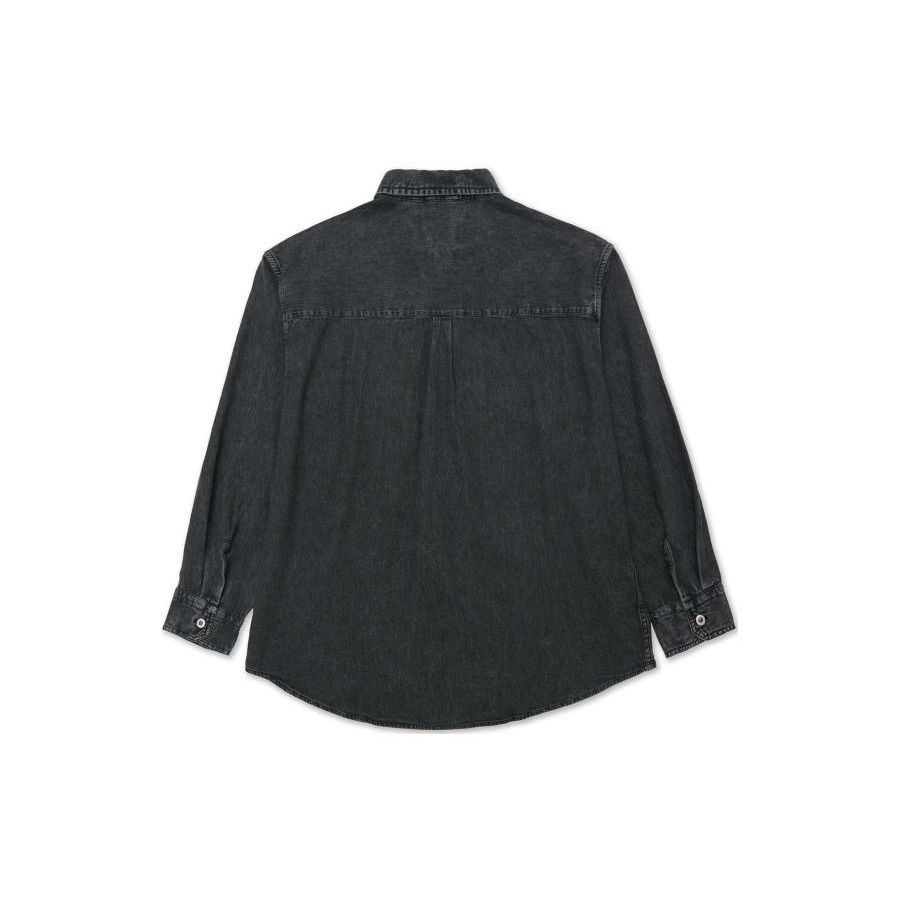 Levis Solid Color Wash Single Button Casual Long Sleeve Shirt Men shirts Smoke-Gray A3404-0004