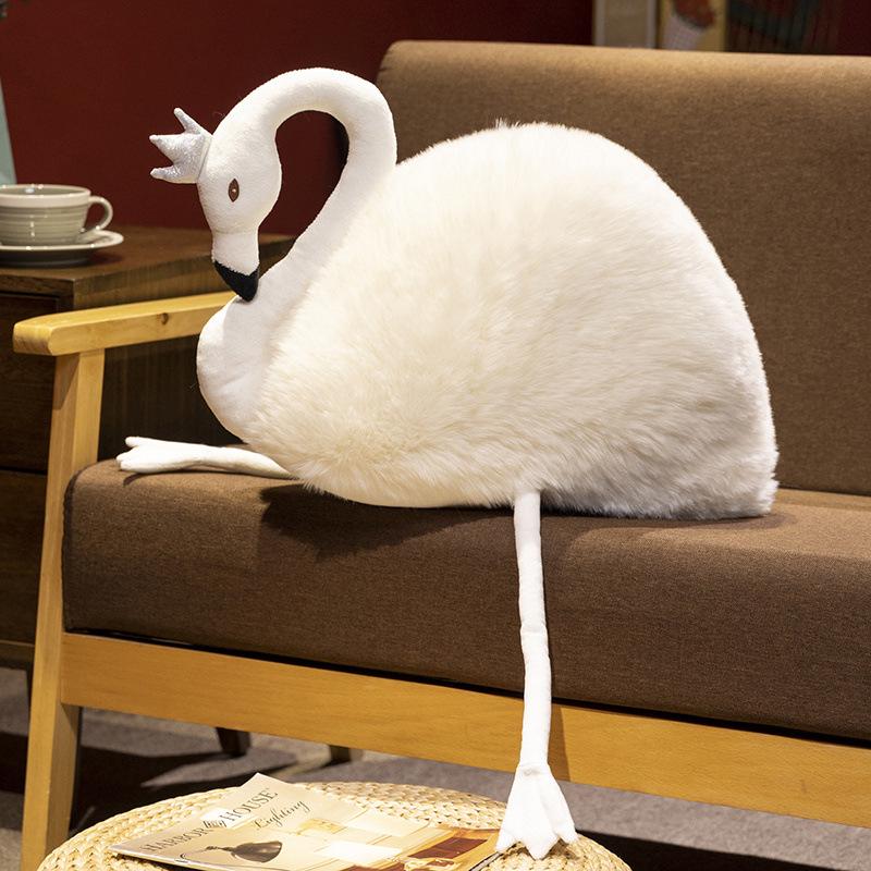 Adorable Swan & Deer Plush Toy Set - White Swan Home Decor & Girls' Hugging Pillow