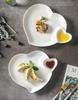 Ceramic Dumplings Plates New Household 10 Inch Underglazed Colour Dinner Tableware with Vinegar Dish Heart Shape Creative Plate