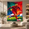 Decorative Tapestry,Cristiano Ronaldo Printed Wall Art, Lightweight Wall Hanging For Bedroom Background