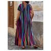 Women's Fashionable And Trendy Temperament Printed Hem Slit Dress In Large Size