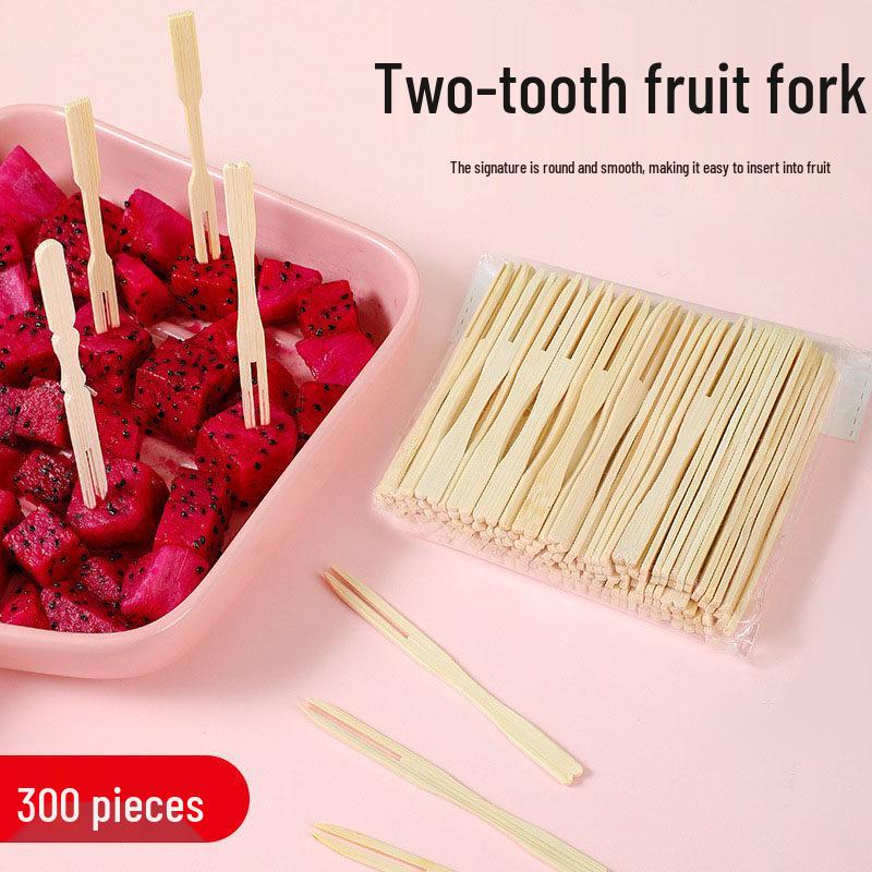 ZISIZ Disposable Bamboo Fruit Fork Set