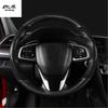 1Lot Hand Sewing Carbon Fiber Leather Steering Wheel Decoration Cover for 2016-2018 HONDA CIVIC 10 Th MK10