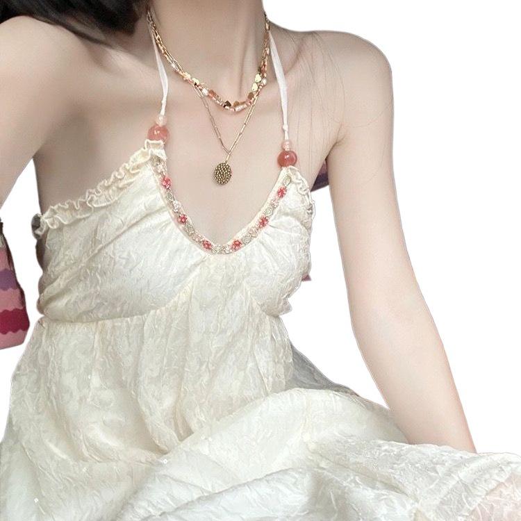 White Beach Backless Spaghetti Strap Maxi Dress - 2026 Summer Fairy