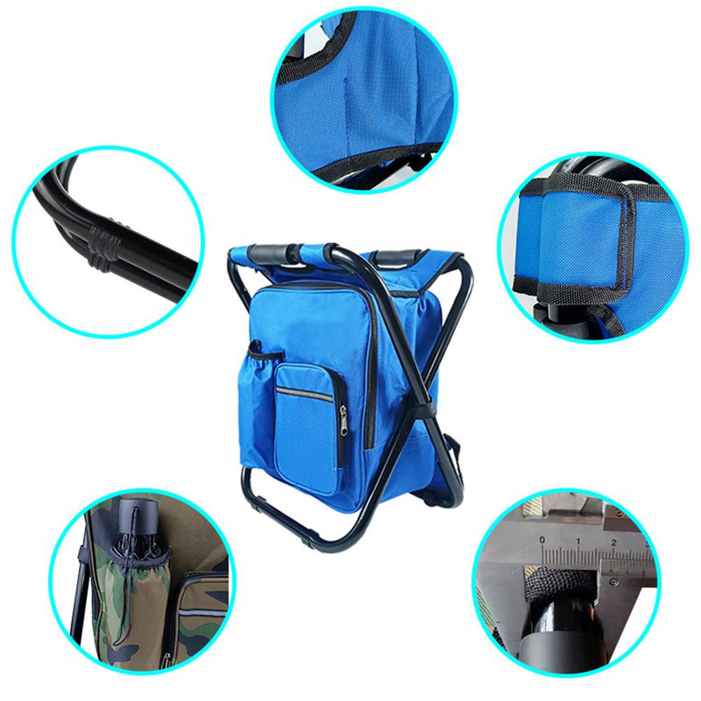 Outdoor Folding Fishing Stool Sturdy Stable Heavy Duty Ice Bag Stool Lightweight Compact Fishing Huntings Use