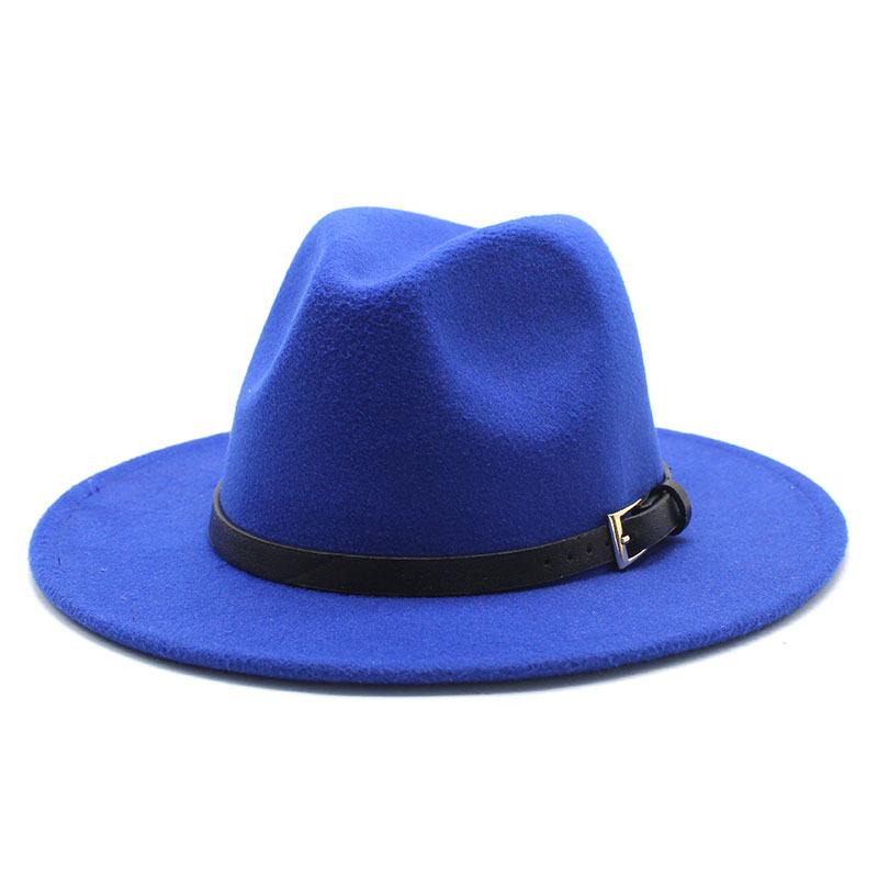 Hat Men'S And Women'S Jazz Hat Quarterly British Retro Belt White Top Hat Woolen Gentleman'S Hat