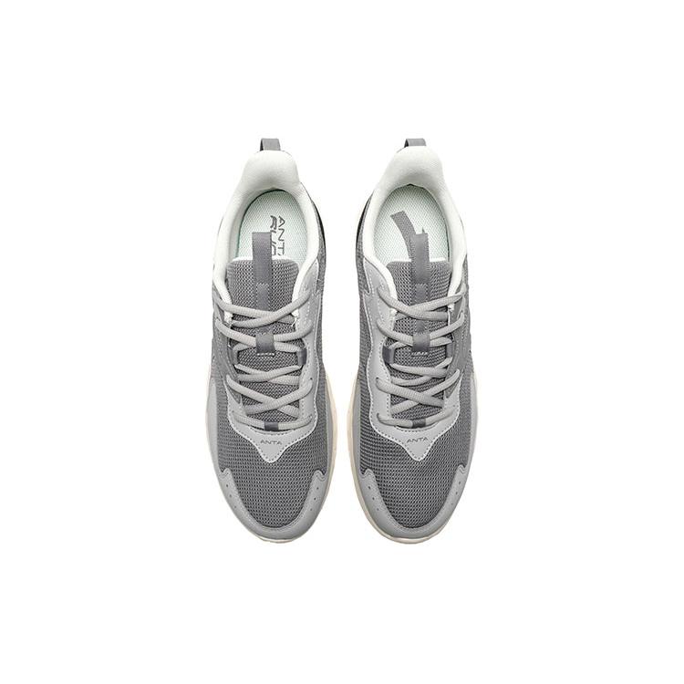 Anta Cushioning Slip Resistant Abrasion Resistant Breathable Lightweight Low Top Running Shoes Men's Gray 912235527-3