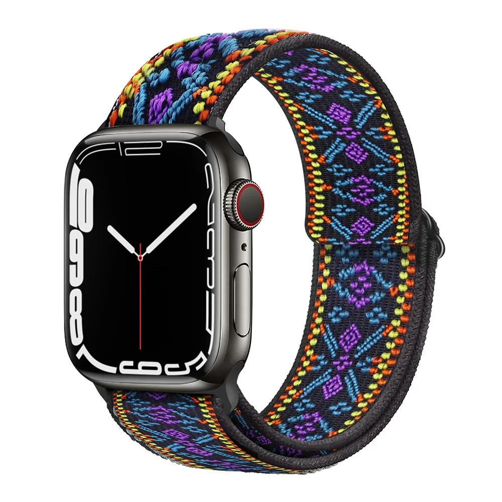Nylon Loop Strap for Apple Watch Band 44mm 40mm 46mm 42mm 45mm 49mm 41mm 42mm Bracelet iWatch Series Ultra 10 9 8 7 6 5 SE2 Band
