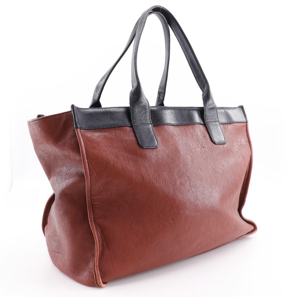 Chloe By Color Tote Bag 01-13-62-65 Brown / Black Leather Unisex Used