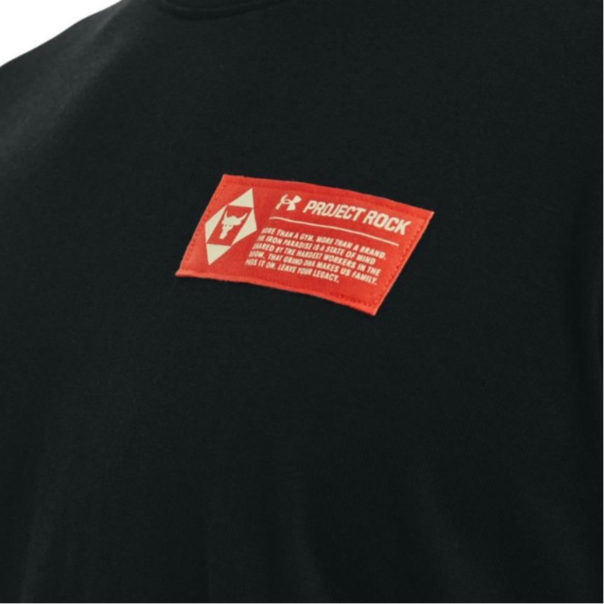 Under Armour Project Rock Graphic Print Loose Training Short Sleeve T-Shirt Men Tops Black 1376898-001