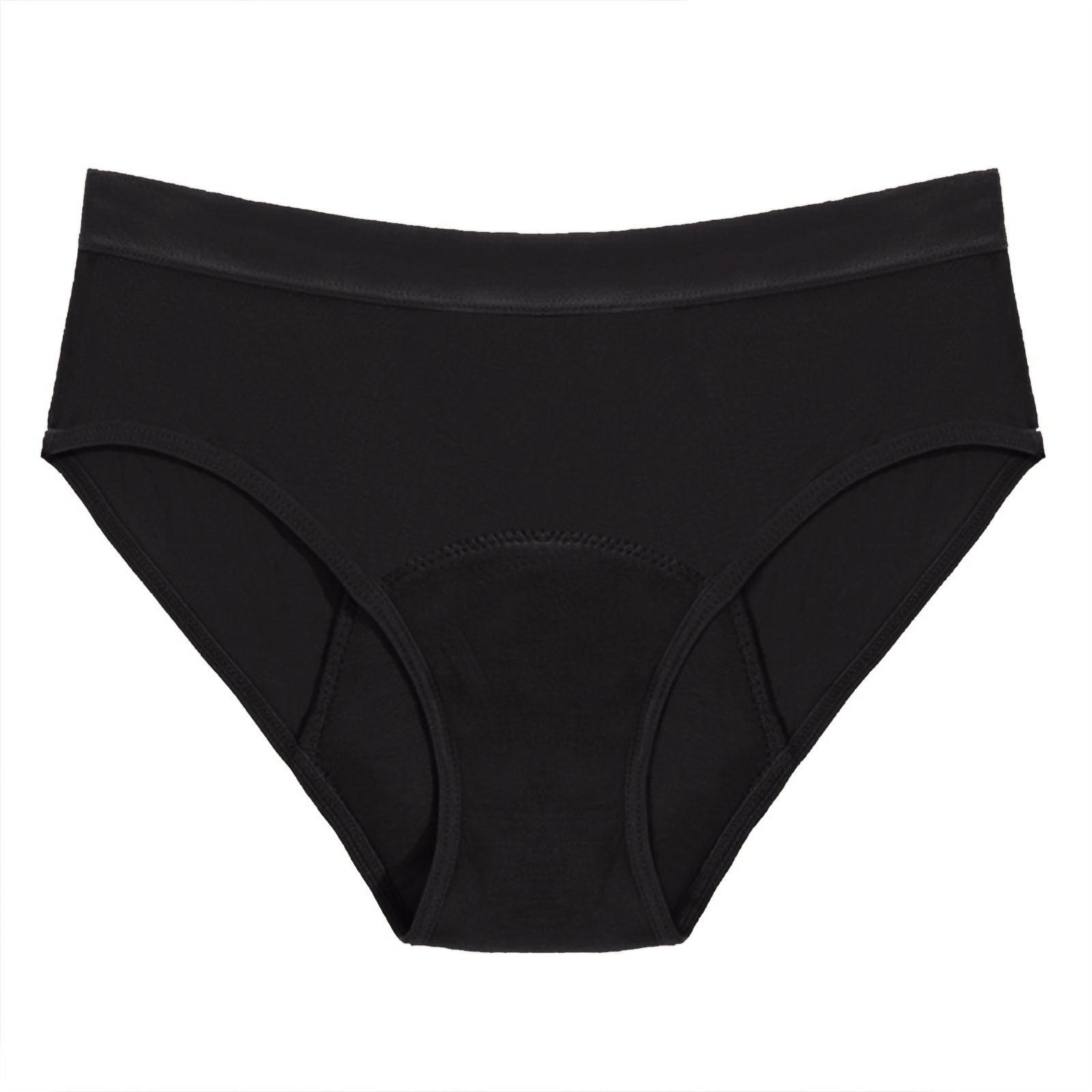 

Женские менструальные трусики со средней талией, хлопковые послеродовые женские трусики, полностью закрытые трусики Large чёрный