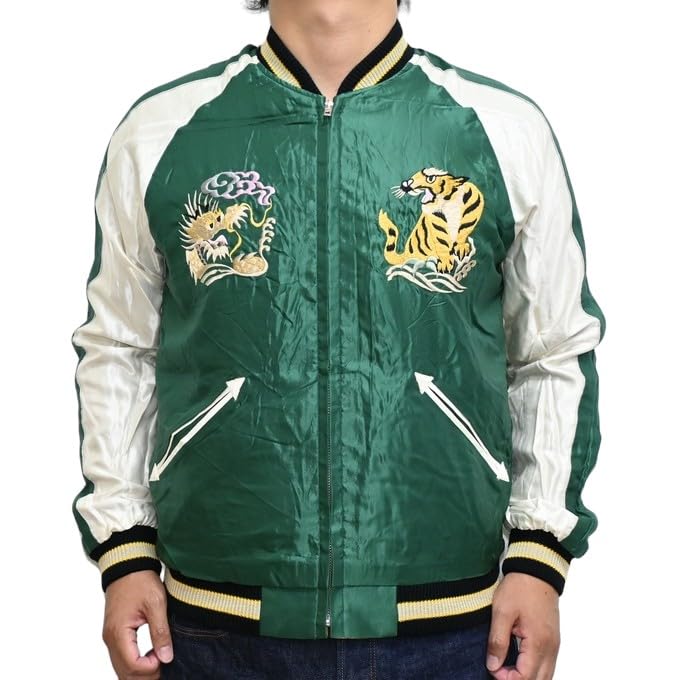 Tailor Toyo Souvenir Jacket Acetate Sukajan EAGLE Taylor Toyo TT15542-137 DRAGON×TIGER × (XXXL)