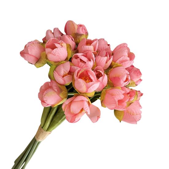 24 Bundles Artificial Tulip Flowers, Realistic Fake Tulips for Spring, Easter, Valentine's Day Home Decor, Wedding Centerpiece, Table Floral