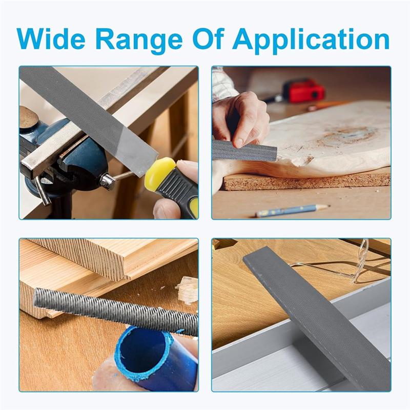 A96I-For Metal File,Includes Flat, 3Pcs 8-In High Carbon Steel Tool For Metal Wood Smoothing Shaping Deburring