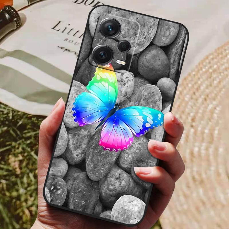 Dla Redmi Note 12 Pro 5G NFC Etui Czarna Pokrywka Lew Wilk Silikonowe Miękkie Tylne Etui Dla Telefonu Xiaomi Redmi Note12 Pro 5G Capa