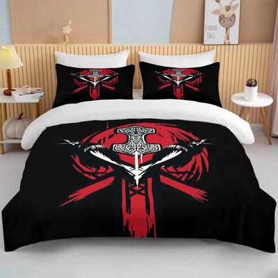 10 velikostí Kreslený Vikingský Povlečení Set Anime Postavy Povlak na Přikrývku Set 3D Prošívaný Set na Postel Queen King Size Děti Chlapci Domácí Textil