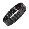 Mens Titanium Steel Bracelet With Magnetic Clasp Geometric Cube Design Gold Black Two-Tone