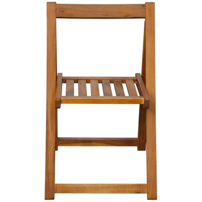 VidaXL Chaises pliables de jardin 2 pcs Bois d'acacia solide