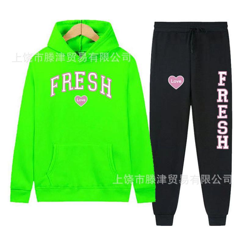 

2023 Новый комплект свитеров Y2K с буквенным принтом «Любовь» и принтом «Любовь» Уличный комплект с капюшоном в стиле хип-хоп Пуловер Спортивная одежда Осень/Зима Леггинсы Повседневный комплект унисекс XXXL