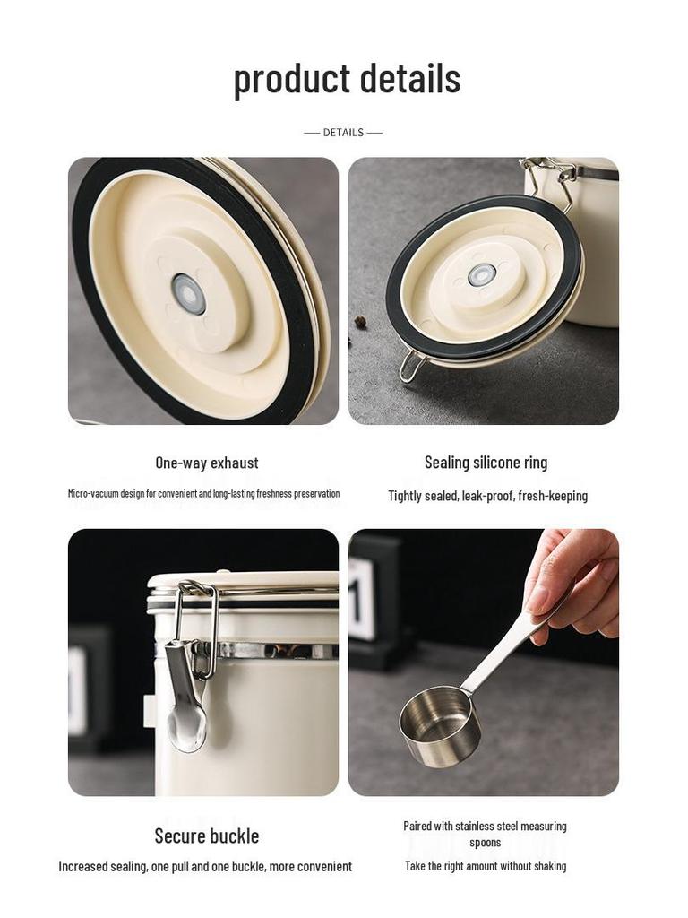 304 Stainless Steel Coffee Storage Can with Vent Valve, Sealed for Freshness