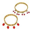Stylish Strawberry and Cherrys Designs Stainless Steel Bracelet for Trendy Women and Teens With Adjustable Fit