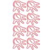 100Pcs Paper Clip Metal Hand Shaped Design Rustproof Paperclip Decoration for Office School Pink