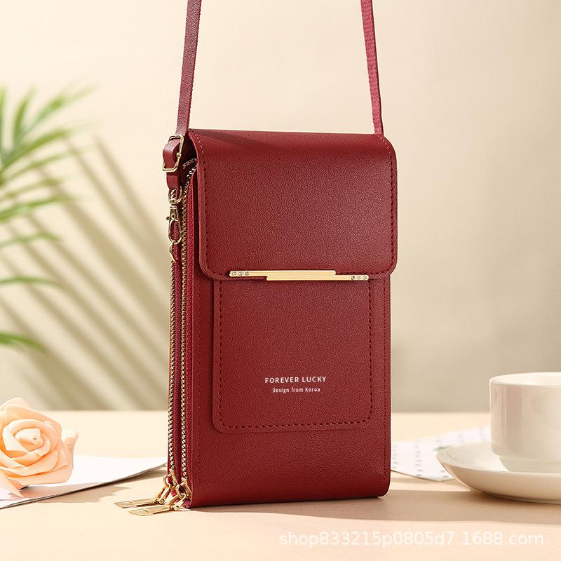 Mobile phone bag, women's crossbody bag, lightweight mini women's shoulder bag, touch screen