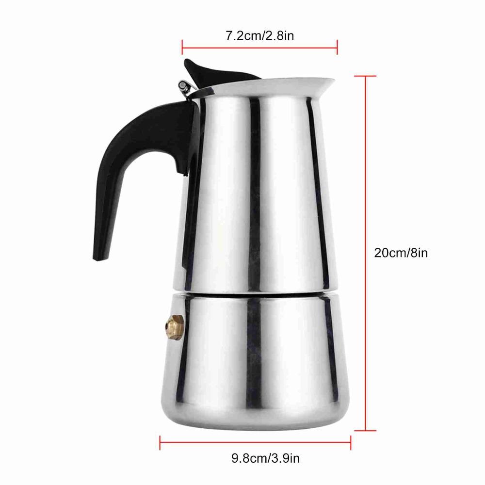 300ml Moka Pot Stainless Steel Espresso Maker Latte Maker Percolator  Cafe Brewing