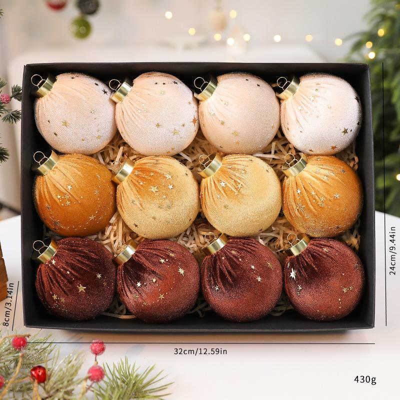 

Velvet Christmas Balls Decorative Christmas Tree Hanging Ornaments Star Christmas Decorations Festive For Indoor Decorations
