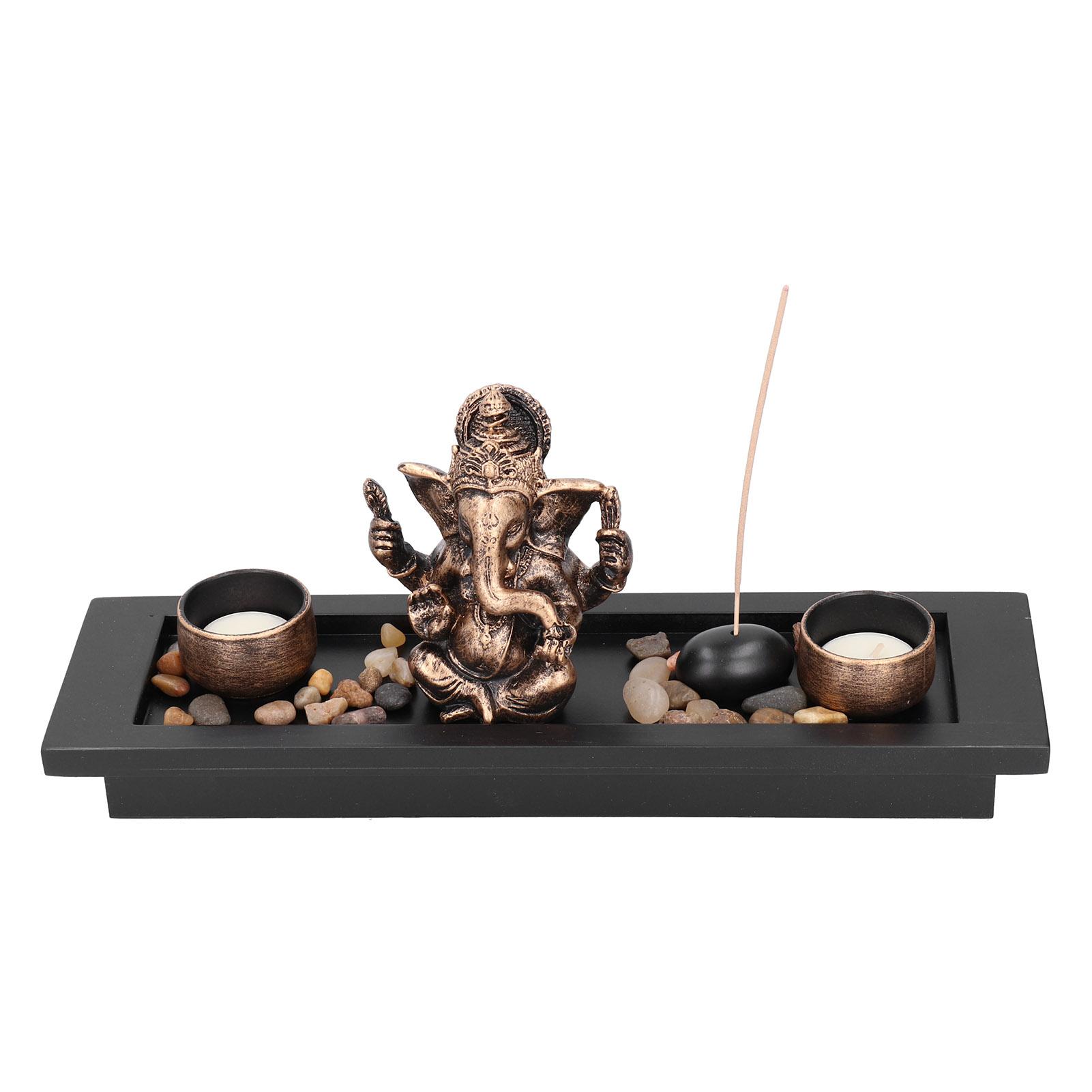 Buddhism Candlestick Incense Holder Elephant Trunk Ornament God of Wealth Restaurant Decoration