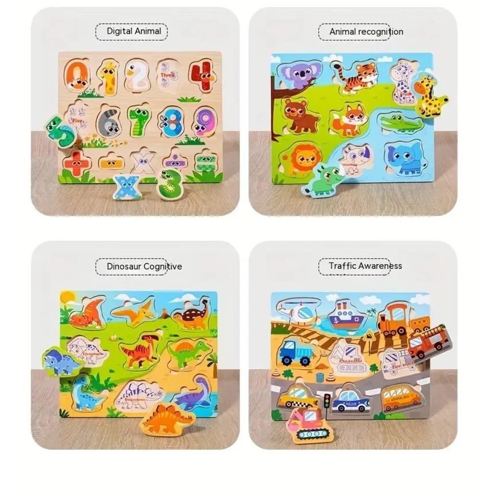 Kids Alphabetic Arithmetic Number Geometric Shapes Wooden Puzzle Montessori Preschool Learning Educational Game Toy for Children