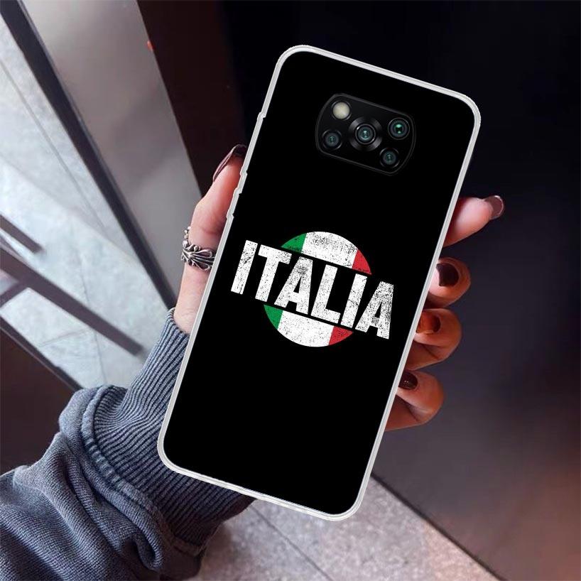Italy Flag Phone Case For Xiaomi Poco X5 X6 X7 Pro F7 Ultra M7 Redmi 15C 15 13C 13 12C 12 10 10C 10A 9 9C 9T 9A Cover Poco X3 X5