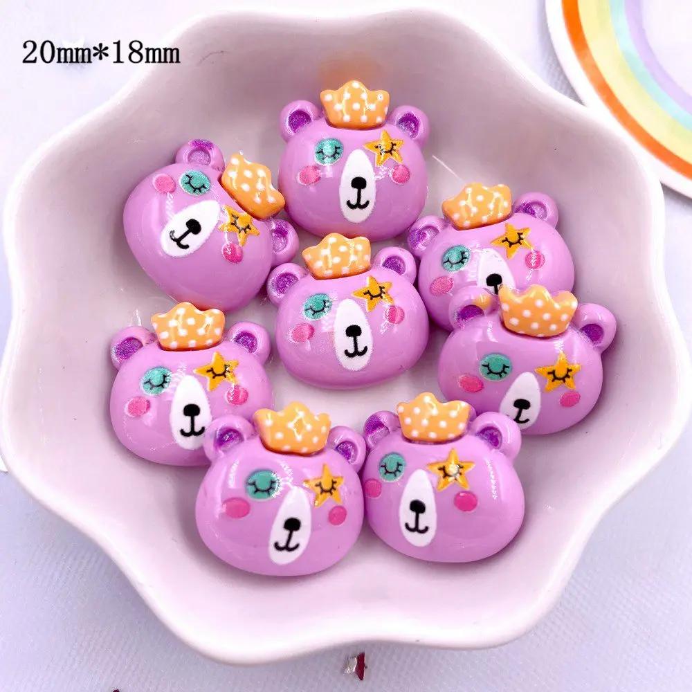 10PCS Painted Resin Kawaii Colorful Cartoon Cat Panda Rabbit Crocodile Figurines Flatback Scrapbook DIY Decor Crafts Accessories