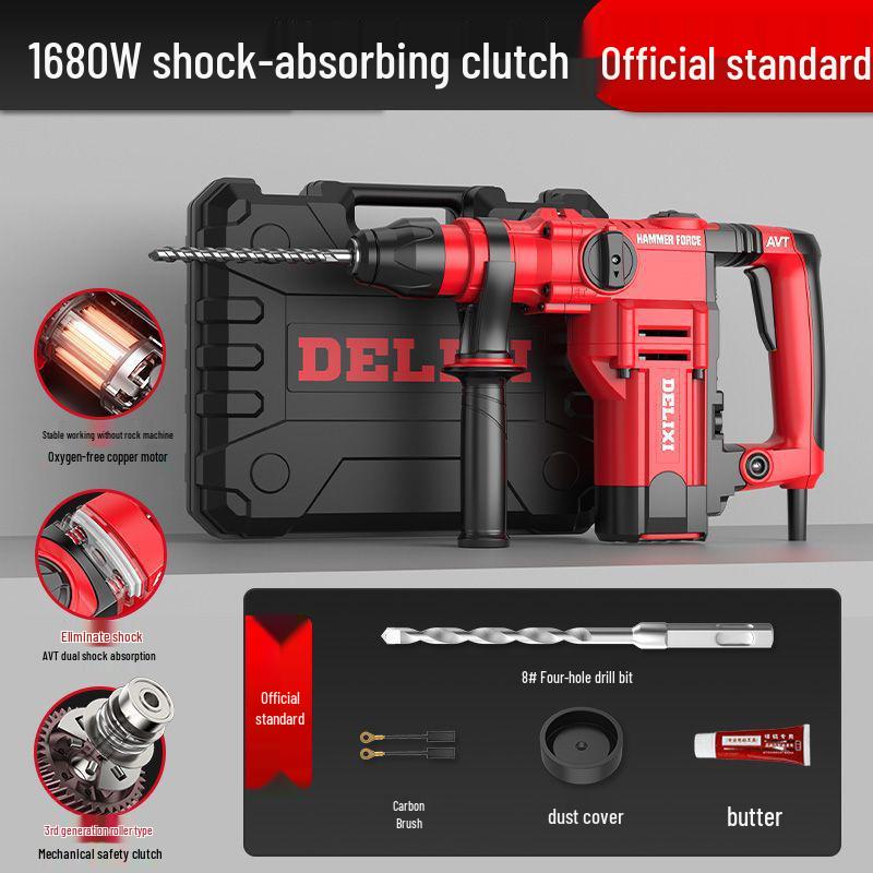 Delixi Multi-Function Electric Hammer & Drill - Industrial-Grade, Dual-Purpose, Lithium-Powered
