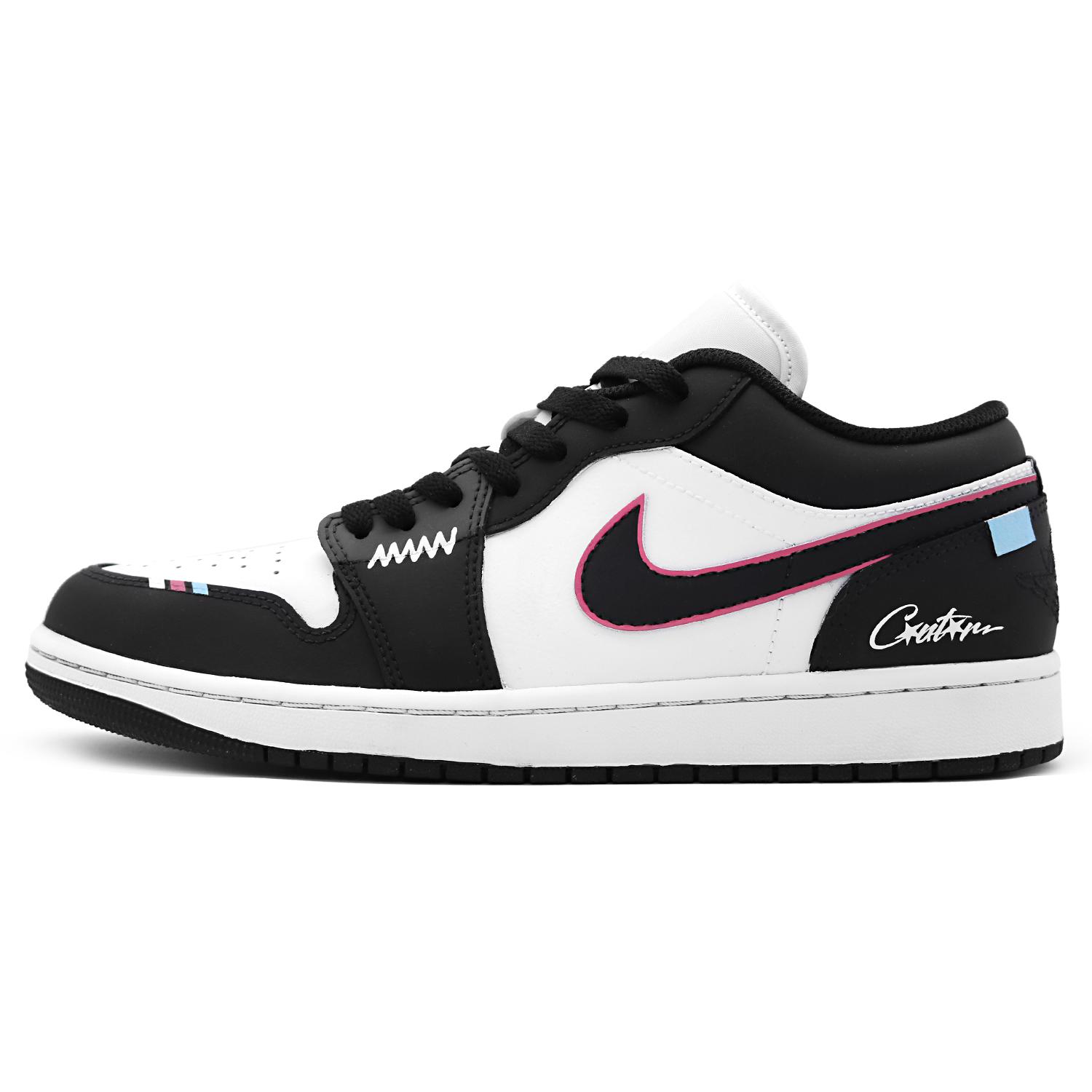 Jordan Air Jordan 1 Vintage Basketball Shoes Men s Low top Black/White 553558-165(Team582-) 40
