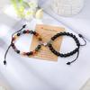 2 Pieces Natural Stone Beads Magnetic Bracelet Couple Connecting Bracelet Valentine's Day Gift for Couple Him and Her
