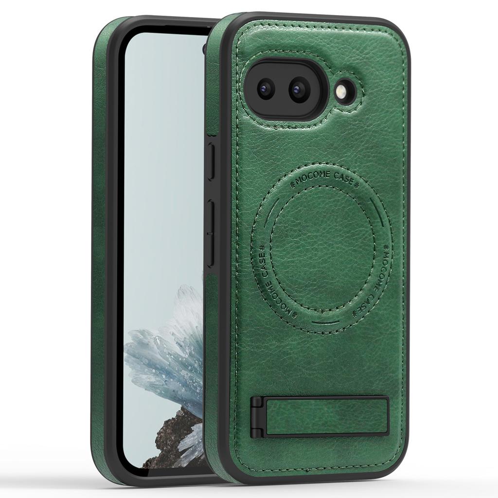 Für Google Pixel 9a Hülle Kompatibel mit MagSafe Ständer Leder Handy Rückseite