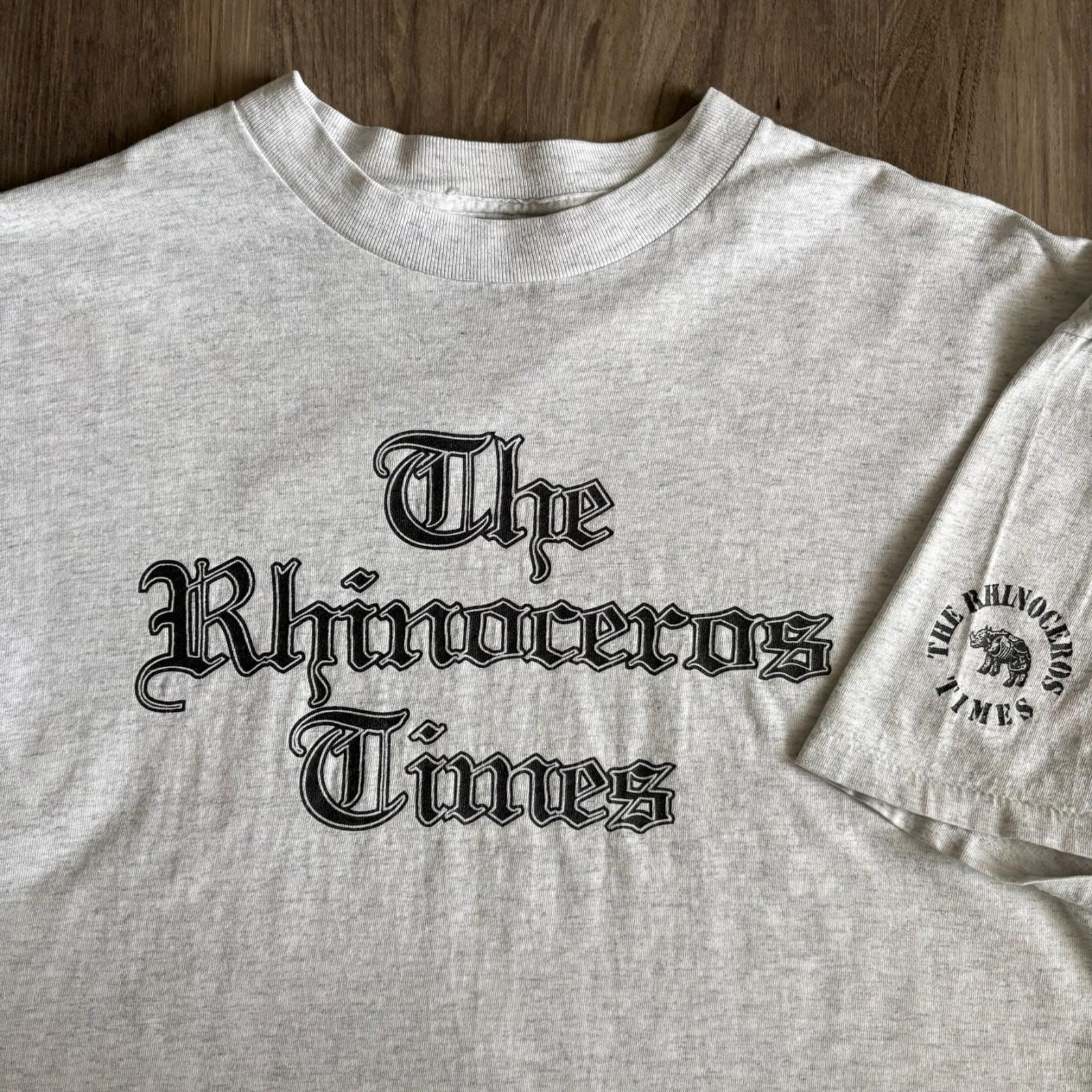 Vintage The Rhinoceros Times Men s Size XXL Newspaper Old English 1990s Unisex T-Shirt S