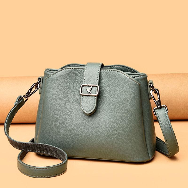 Luxury Small Bucket Handbags Women New Solid Color Shoulder Bags Designer High Quality PU Leather Brand Women's Crossbody Purses