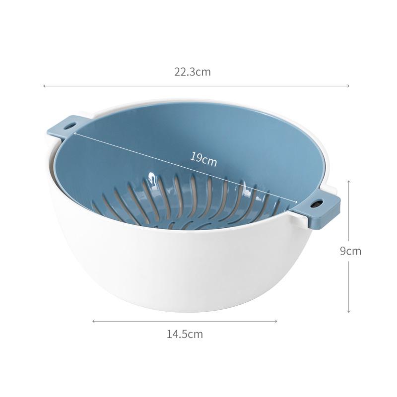 Double-Layer Plastic Drain Basket: Multi-Use Kitchen & Living Room Bowl for Washing Vegetables and Serving Fruit.