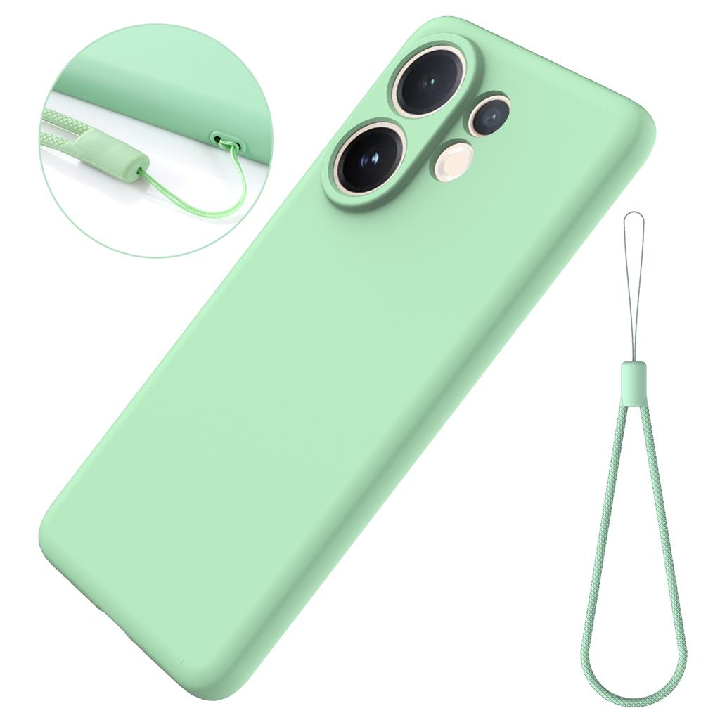 For vivo V60 5G/T4 Pro Liquid Silicone Case Phone Back Cover with Hand Strap