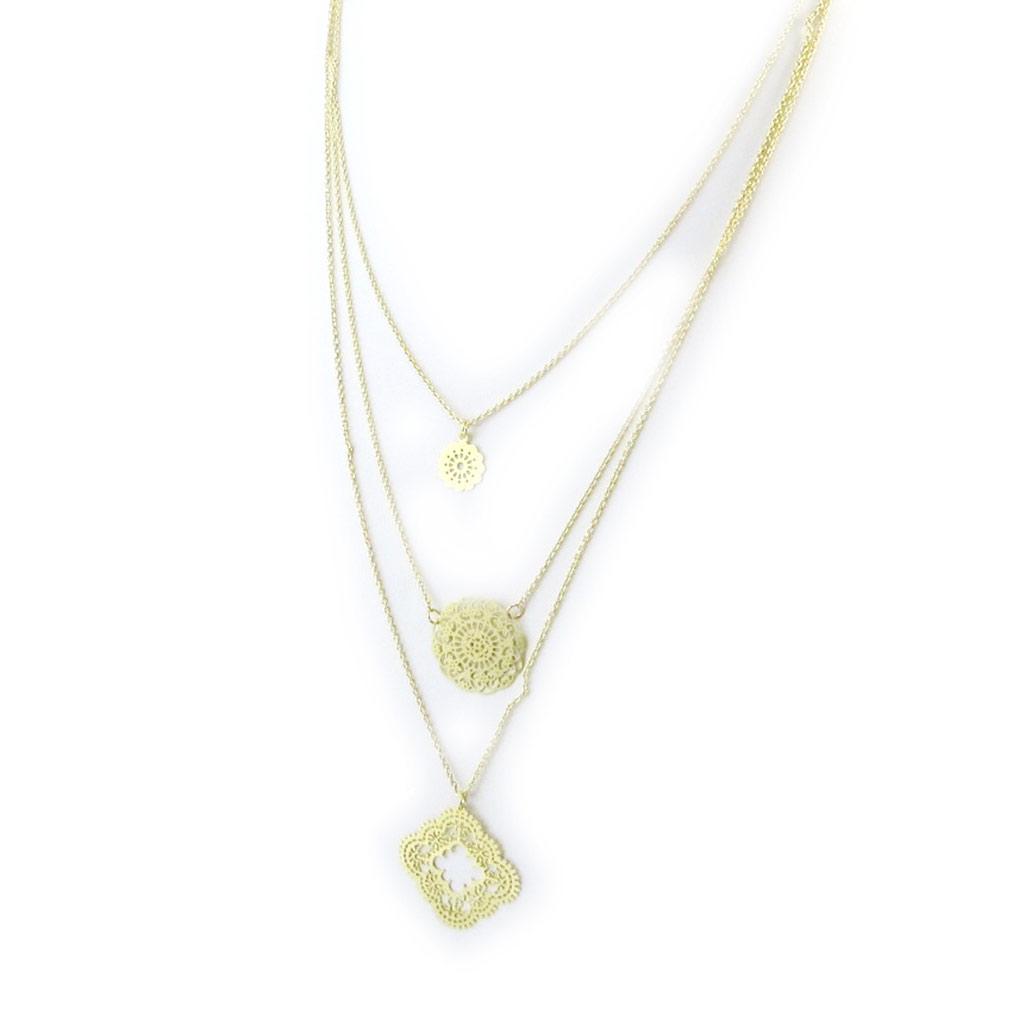 Les Trésors De Lily [N3598] - Golden 'Carmen' Designer Necklace