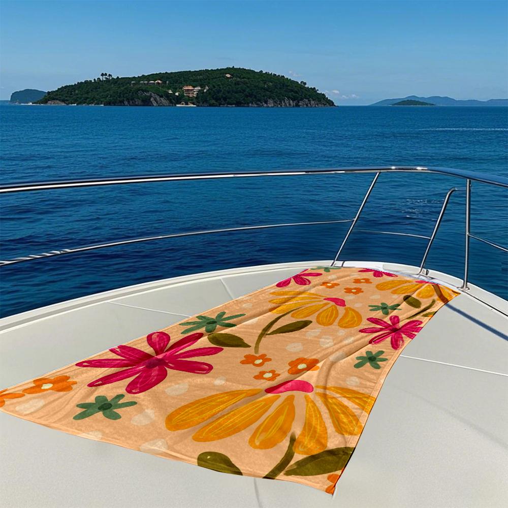 Bright Flowers Quick Drying Bath Towel Microfiber beach towel - light weight swimming camping  yoga beach out