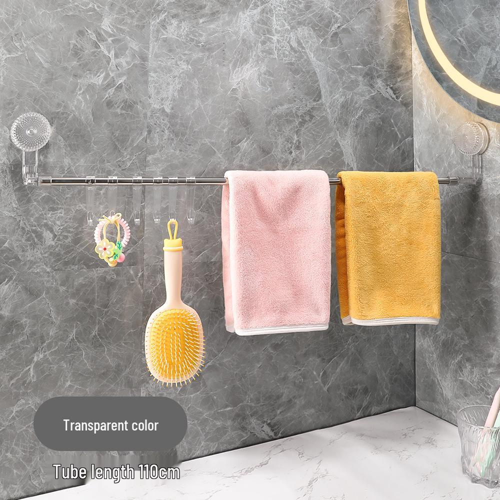 Punch-Free Retractable Suction Cup Towel Rack & Shelf