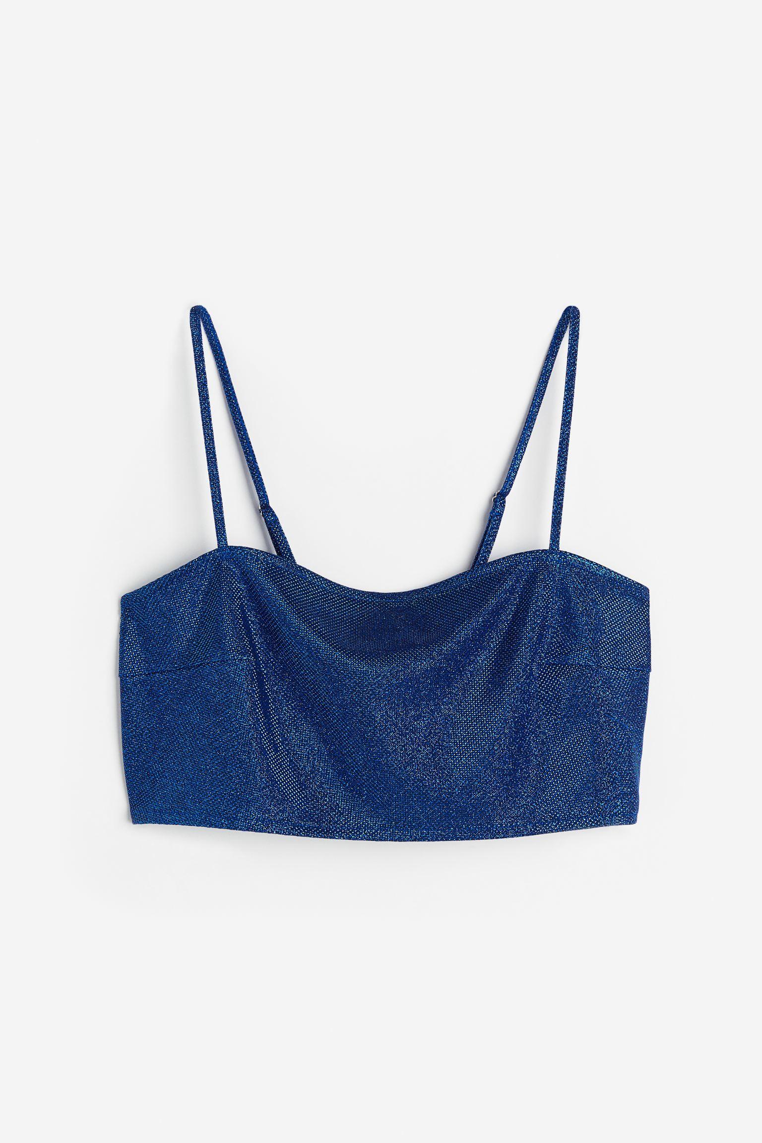 

Блестящий топ без косточек с завязками