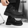 Leather shoes men's autumn 2025 new casual heightened British big-toe shoes men's retro platform round-toe leather shoes
