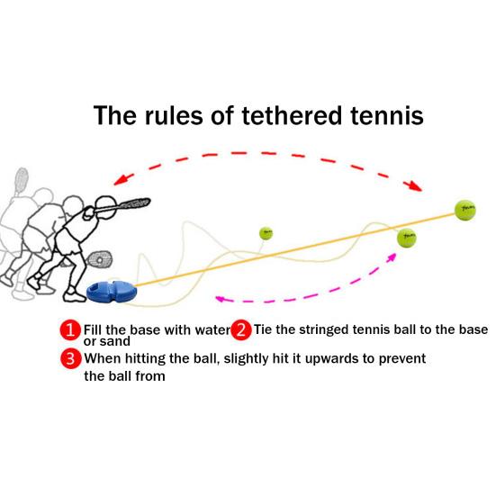 Tennis Trainer with 1/3 String Ball Portable Tennis Solo Training Rebounder with Weighted Base Kids Adults Beginner Backyard Tennis Ball Training