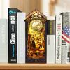 New DIY Book Nook Kit 3D Wooden Puzzle Bookshelf Insert Decor with LED Light DIY Miniature Dollhouse Model Kit Christmas Gifts