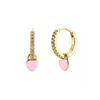 CRMYA Copper Gold Plated Earring Set For Women Color CZ Zircon Piercing Clip Hoop Dangle Earrings For Women Jewelry Wholesale