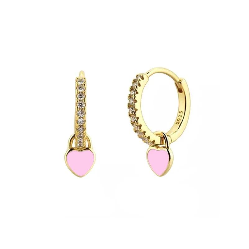 CRMYA Copper Gold Plated Earring Set For Women Color CZ Zircon Piercing Clip Hoop Dangle Earrings For Women Jewelry Wholesale